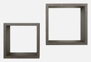 Set 2 Mensole Cubo da Parete Quadrato in Fibra di Legno Q-Bis Maxi Rovere Scuro
