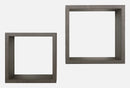 Set 2 Mensole Cubo da Parete Quadrato in Fibra di Legno Q-Bis Maxi Rovere Scuro