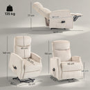 Poltrona Elettrica Alzapersona Massaggiante Relax Imbottitura in Foam e Poliestere Beige      