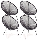 Poltrona da Giardino 72x78x89 cm in Acciaio e Corda Parker Nero