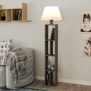 Lampada da terra Giorno in legno con libreria