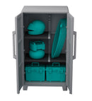 Armadio Portascope Modulare da Esterno 78x43,6x143 cm 2 Ante 2 Ripiani in Polipropilene Transforming Grigio e Nero