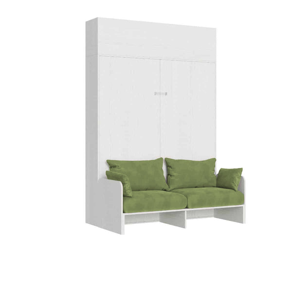 Letto Matrimoniale A Scomparsa 160 Kentaro Con Divano E Pensile Bianco Frassino e Verde acquista