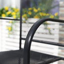 Set 2 Sedie da Giardino con Braccioli in Metallo Nero