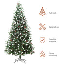 Albero di Natale Artificiale Innevato 210 cm 1172 Rami con Bacche Rosse  Pino Verde