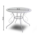Tavolo da Giardino Ø95xh72 cm in Metallo New Old Bianco
