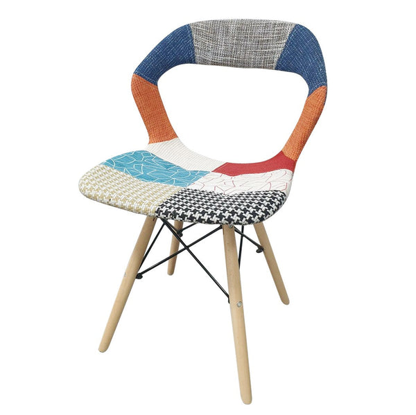 sconto Sedia in Patchwork Gambe in Legno Faggio e Metallo Parigi