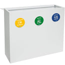 Pattumiera per Raccolta Differenziata 3 Scomparti 180 L 90x30x80 cm in Acciaio Verniciato Bianco