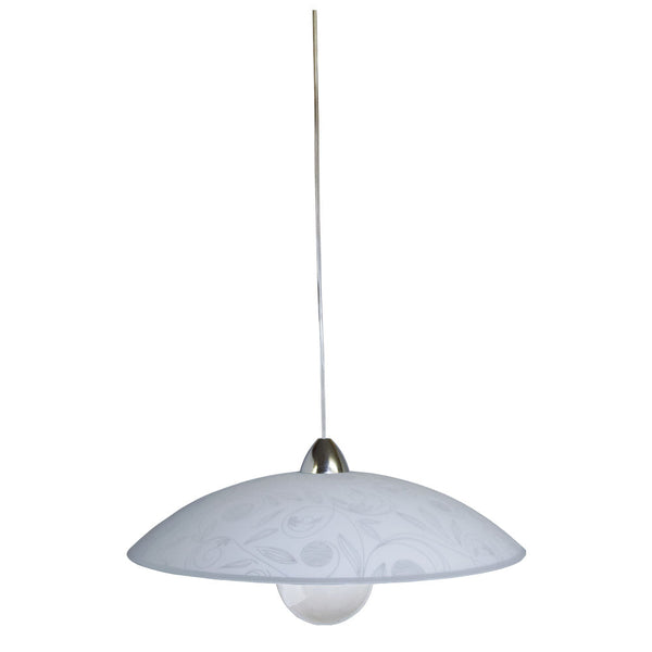 online Sospensione D50 1xE27 Montatura Cromo-Trasparente Vetro Lastra Bianco Garde E-Energy Clara