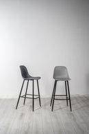 Set 2 Sgabelli 47x37xH103 cm in Polipropilene e Metallo Frida Grigio Scuro