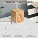 Diffusore di Aromi Oli Essenziali Vaporizzatore con Luci in Legno