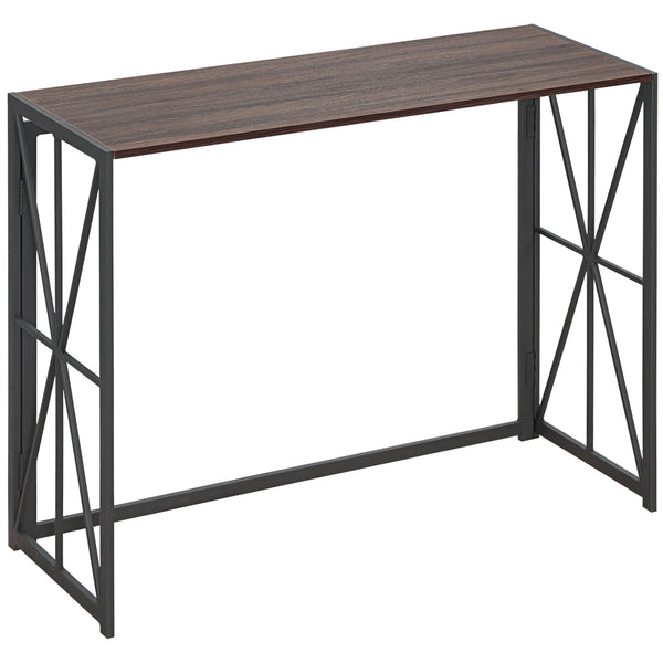 Consolle Pieghevole 100x38x80 cm in Legno e Metallo Marrone prezzo