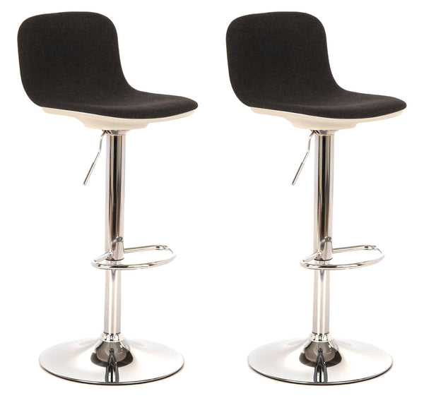 Set 2 Sgabelli 38,5x36xH88/102 cm in Tessuto e Metallo Jimmy Grigio scuro online
