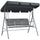 Dondolo da Giardino a 3 Posti 171x108x154 cm con Tetto Parasole Rimovibile in Metallo Grigio scuro