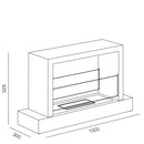 Camino a Bioetanolo da Pavimento 100x30x62,5 cm 2500W 1,5L Roma Nero 