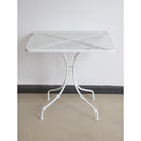 Tavolo da Giardino in Ferro Quadrato 80x80x71cm Ronna Bianco