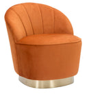 Poltrona Sopy Ruggine 67x71x70 cm Legno Ferro Spugna e Velluto Ruggine e Oro