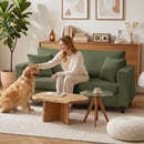 Divano 2 Posti 170x80x82 cm con Seduta Ampia e Profonda e Braccioli Larghi in Velluto a Coste Verde      