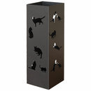 Portaombrelli per Ingresso Design Gatti Porta Ombrelli 15,5x15,5x49 cm in Ferro Nero      