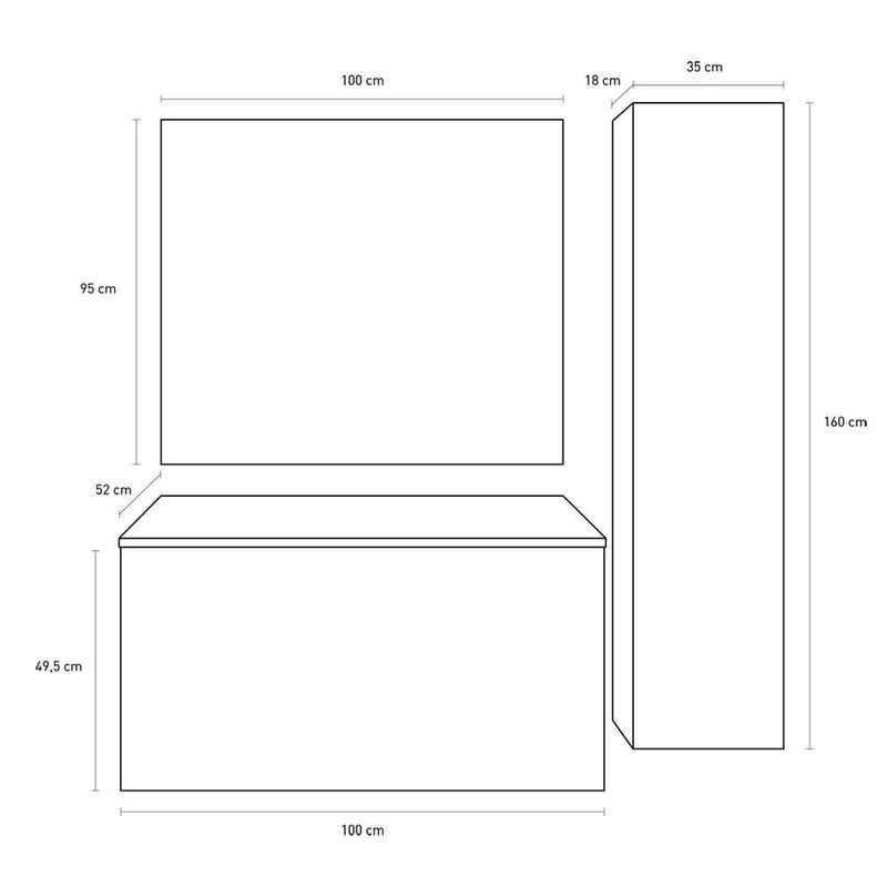 Mobile da Bagno sospeso Samoa 06 Laccato Rosso TFT