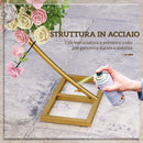 Arco da Giardino 280x60x258 cm per Decorazioni e Piante Rampicanti in Acciaio Oro      