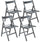 Set 4 Sedie Pieghevole 47,5x42,5x45/79 cm in Legno di Faggio FSC Grigia