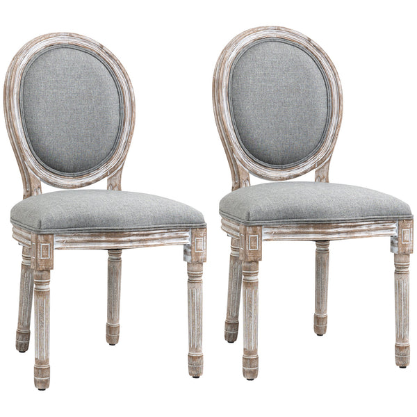 online Set 2 Sedie 51x55x 96 cm in Legno e Tessuto Grigio