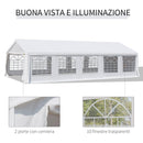 Tendostruttura 9,75x4,85m con Pareti Rimobivili in Acciaio e Poliestere Bianca