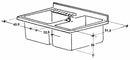 Mobile Lavatoio 80x60x85cm 2 Ante 2 Vasche Asse in Legno Montegrappa Marella Bianco con Cesto