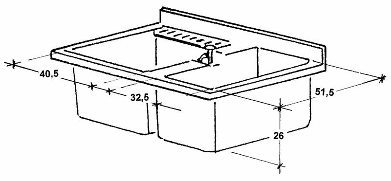 Mobile Lavatoio 80x60x85cm 2 Ante 2 Vasche Asse in Termoplastico Montegrappa Marella Bianco