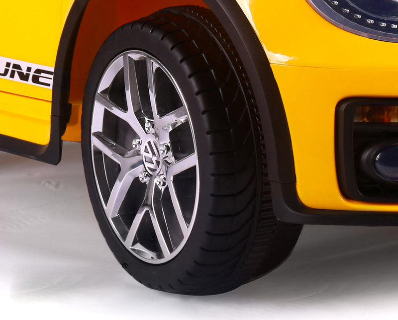 Macchina Elettrica per Bambini 12V con Licenza Volkswagen Maggiolino Gialla