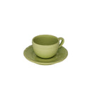 Set 6 Tazzine da Caffè con Piattino Ø7,5xh5 cm in Gres Porcellanato Juliet Verde Pastello
