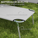 Set 2 Sdraio da Giardino 187x58x36 cm Pieghevoli con Tettuccio Regolabile in Tessuto Oxford e Metallo Grigio Chiaro      