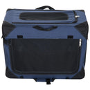 Trasportino per Cani e Gatti Pieghevole Blu nero 70x52x52 cm 