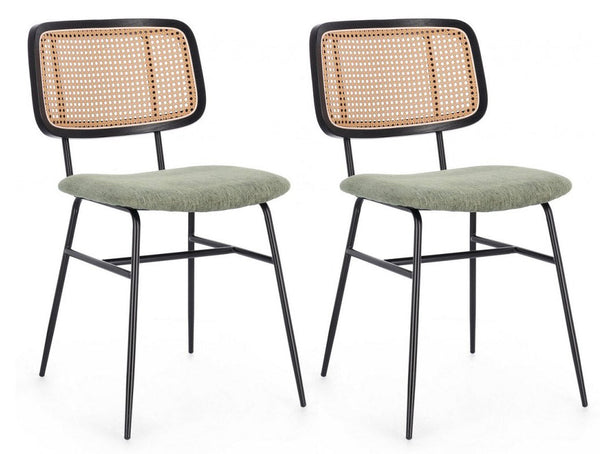 Set 2 Sedie 45x59x80,5 cm Sienna in Tessuto Verde online