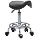 Sgabello con 5 Ruote 36,2x37,5x51-66 cm Seduta Ergonomica Imbottita in Gommapiuma Nero