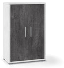 Armadietto Multiuso 2 Ante 71x110x41 cm Ossido Bianco/Ossido Nero