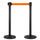 2 Colonnine Tendinastro 3 metri in Metallo Nero Opaco Ø36x101 cm Nastro Arancione