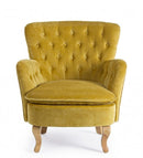 Poltrona Orlins Senape in Tessuto effetto Velluto Senape