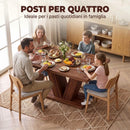 Tavolo da Pranzo Rettangolare per 4 Persone 120x80x73 cm in MDF Noce      