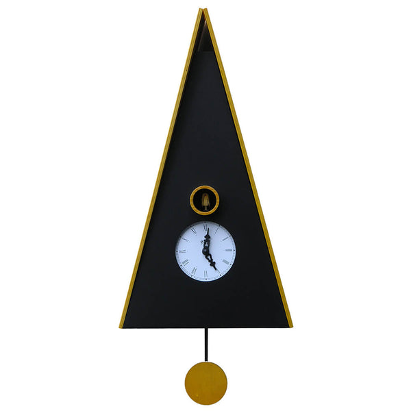 sconto Orologio a Cucù da Parete 26X46X15Cm Pirondini Italia Norimberga Nero e Giallo
