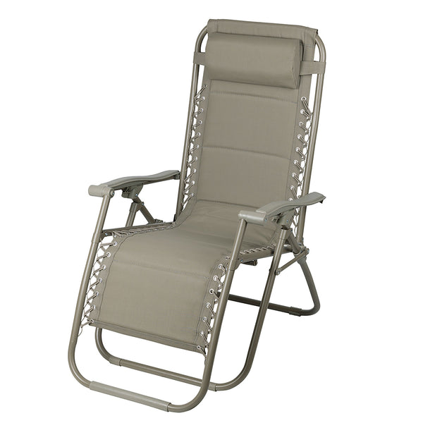 Sedia Gran RelaxImbottita Reclinabile E Richiudibile 65x90x110 cm in Acciaio PVC e Poliestere Verde Rio Plus acquista