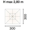 Ombrellone da Giardino Decentrato in Alluminio 3X3m con Maniglione Vorghini ConTract Grigio e Ecrù