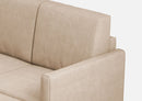Divano 2 Posti con Pouf 138x155x85 cm Karay in Tessuto Beige