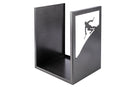 Porta Legna Sagomato Sciatore 40,5x35,5x50 cm in Ferro Verniciato Grigio Martellato