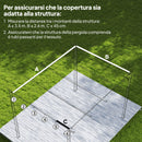 Tetto per Pergola 350x260 cm con 10 Fori di Drenaggio in Poliestere Marrone Chiaro      