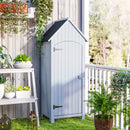 Casetta Porta Attrezzi 77,5x54,2x179,5 cm a 3 Mensole con Tetto Impermeabile in Bitume in Legno Bianco      