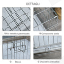 Gabbia Trasportino per Cani Gatti 61x43x53 cm Pieghevole in Metallo 