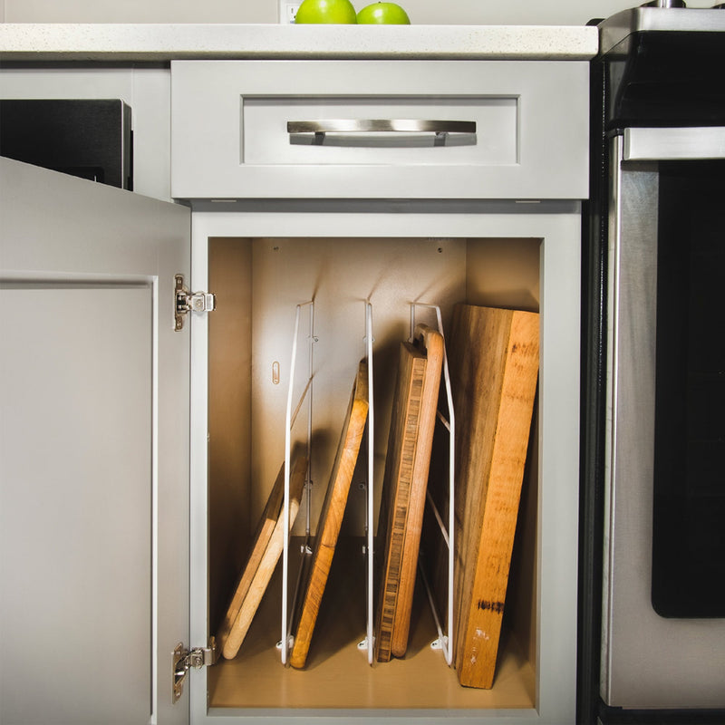 Kit 4 Separatori per Armadi e Pensili da Cucina 50x31 cm in Acciaio Emuca Cromato