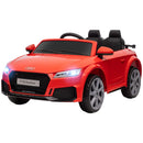 Macchina Elettrica per Bambini Licenza Audi TT con Telecomando e Fari LED Rosso